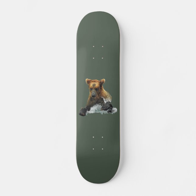 Skateboard with grizzly bear (Front)