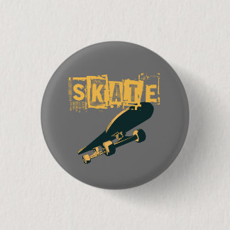 Skateboard with Skate Text 3 Cm Round Badge