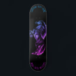 Skateboard with Upright Black Horse Custom Text<br><div class="desc">Skateboard with Your Colours and Text - Upright Black Wild Horse - Black and White Painting - Add Your Unique Text - Name / Colours - Choose your favourite text and background colours - Resize and move or remove elements with customisation tool. Please see my other projects / paintings. You...</div>
