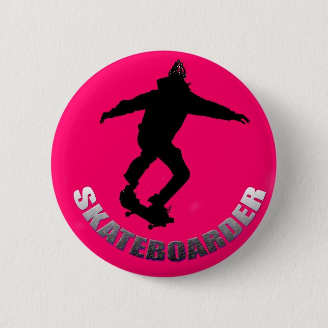 Skateboarder 6 Cm Round Badge (Front)