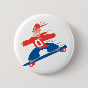 Skateboarder 6 Cm Round Badge