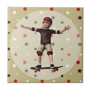 Skateboarder Ceramic Tile
