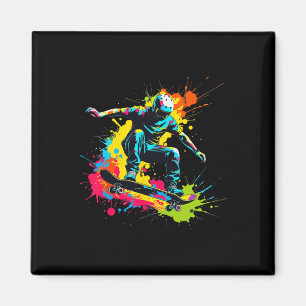 Skateboarder Colorful Magnet
