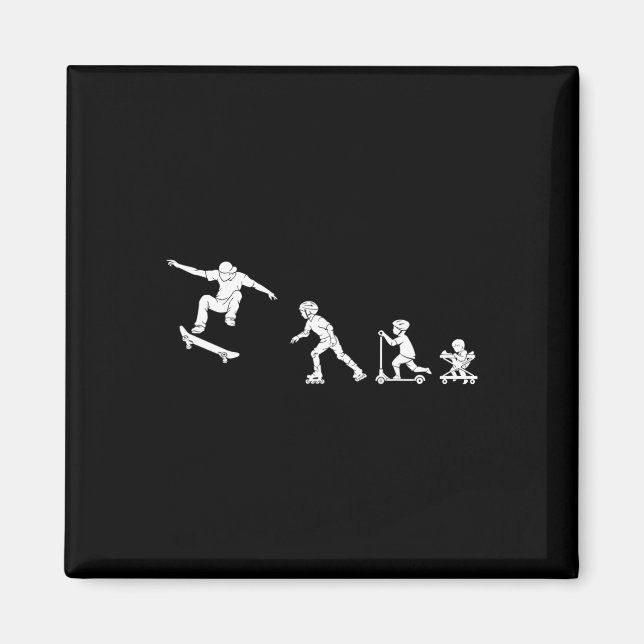 Skateboarder Evolution Gift  Magnet (Front)