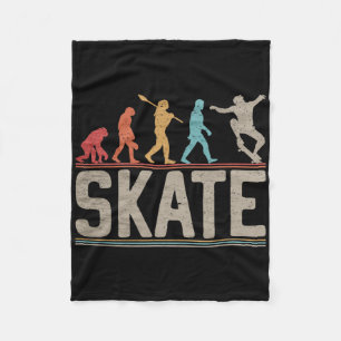 Skateboarder Evolution Skater Skateboard And Skate Fleece Blanket