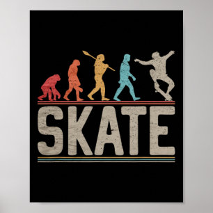 Skateboarder Evolution Skater Skateboard And Skate Poster