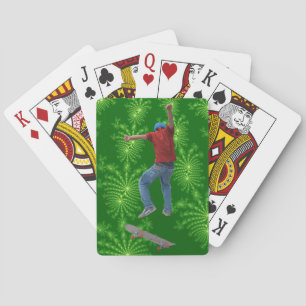 Skateboarder Get Some Air Action Street Kulcha Art Playing Cards