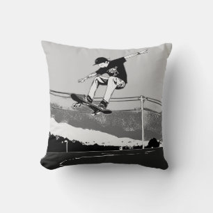 Skateboarder Getting Air - Skateboarder Design Cushion