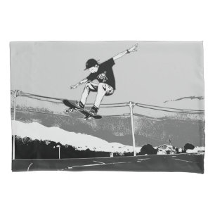 Skateboarder Getting Air - Skateboarder Design Pillowcase