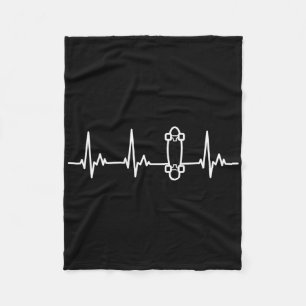 Skateboarder Gift Design My Heart Beats For Skateb Fleece Blanket