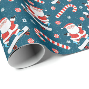 Skateboarder Holiday Gift Wrapping Paper