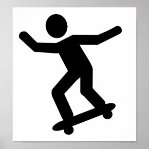 Skateboarder icon poster