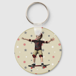 Skateboarder Key Ring