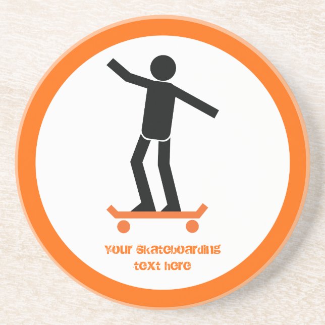 Skateboarder on his skateboard custom coaster (Front)