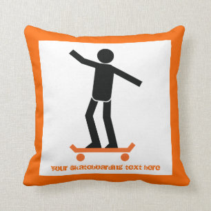 Skateboarder on his skateboard custom cushion