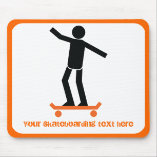 Skateboarder on his skateboard custom mouse pad