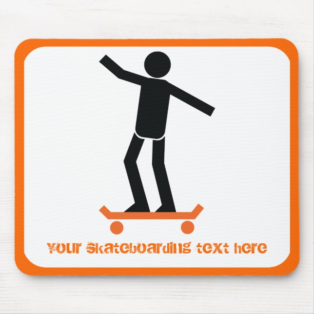 Skateboarder on his skateboard custom mouse pad (Front)