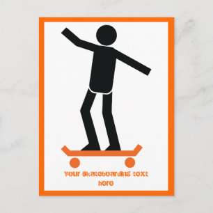 Skateboarder on his skateboard custom postcard