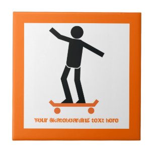 Skateboarder on his skateboard custom tile