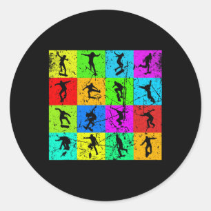 Skateboarder Outfit Skateboard Clothes Skater Skat Classic Round Sticker