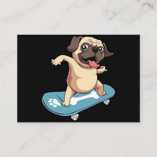 Skateboarder Pug Skateboarding Business Card