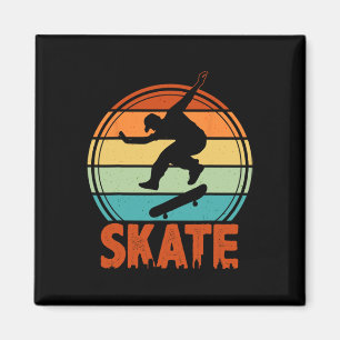 Skateboarder Retro Skating Skateboard Lover Skateb Magnet