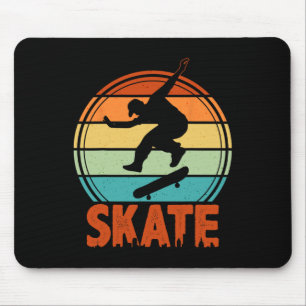 Skateboarder Retro Skating Skateboard Lover Skateb Mouse Pad