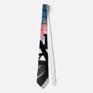 Skateboarder Silhouette Tie