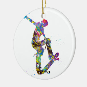 Skateboarder, Skateboard Ceramic Ornament