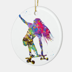 Skateboarder, Skateboard Ceramic Ornament