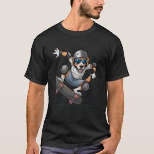 Skateboarder Skateboard Dog Skater Lover Funny T-Shirt