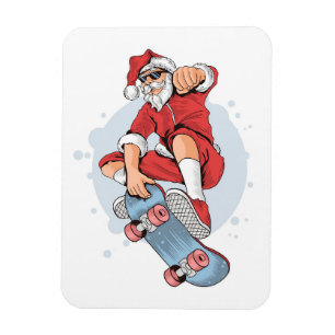 Skateboarder Skateboard Snowman Magnet