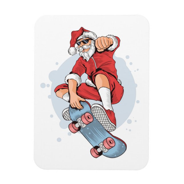 Skateboarder Skateboard Snowman Magnet (Vertical)