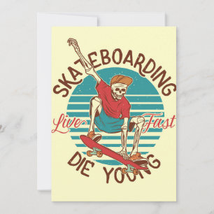 Skateboarder Skateboarding Live Fast Thank You Card
