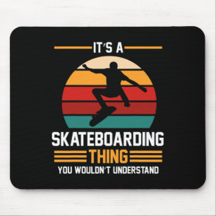 Skateboarder Skateboarding Retro Mouse Pad