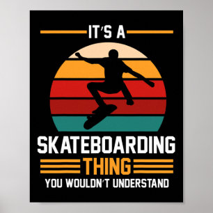 Skateboarder Skateboarding Retro  Poster