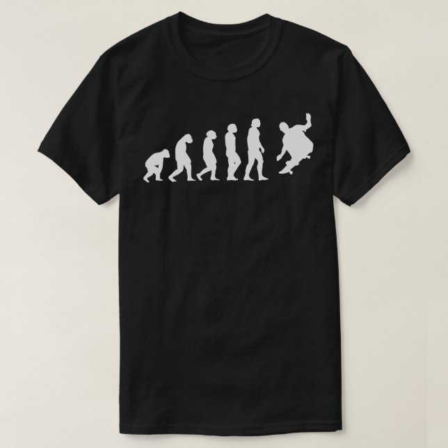 Skateboarder Skater Evolution T-Shirt (Design Front)