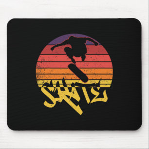 Skateboarder Skater Retro Skate Riding Skateboardi Mouse Pad