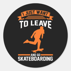 Skateboarder Skating Skateboarding Classic Round Sticker