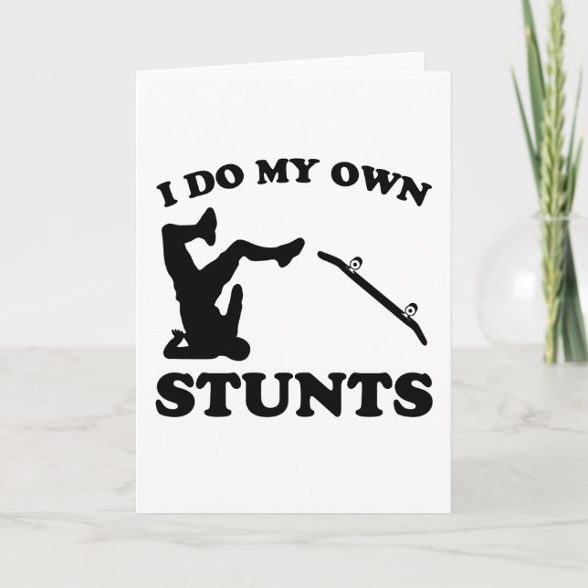 Skateboarder Stunts Fun Skateboard Gift Card (Front)