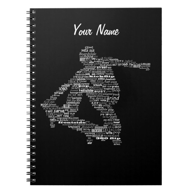 Skateboarder word collage notebook (Front)