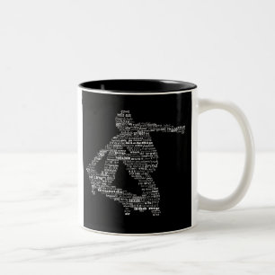 Skateboarder word collage Two-Tone coffee mug
