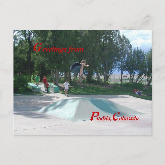 Skateboarders City Park Pueblo, Colorado Postcard (Front)
