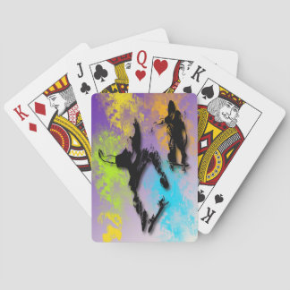 Skateboarders Playing Cards