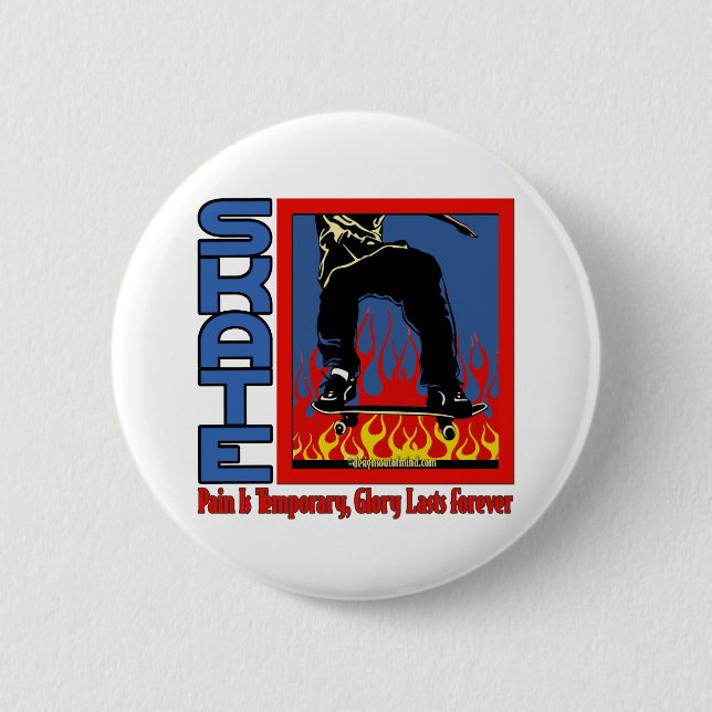 Skateboarding 6 Cm Round Badge (Front)