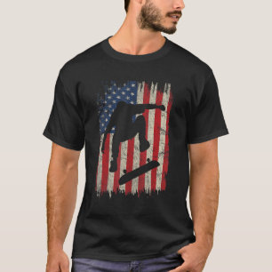 Skateboarding American Flag Skateboard Skating G T-Shirt