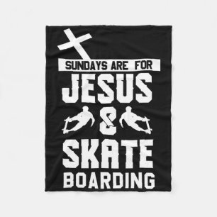 Skateboarding And Jesus Apparel - Cute Skateboarde Fleece Blanket