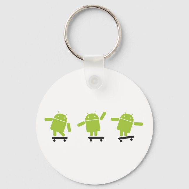 Skateboarding Android Key Ring (Front)
