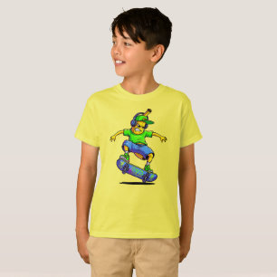 Skateboarding Banana Cartoon Character Design T-Shirt