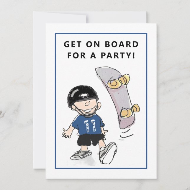 Skateboarding Birthday Party Invitations (Front)